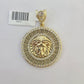Real 10k Yellow Gold Head Charm Pendant 2" Inches Round New Charm Circular 10kt