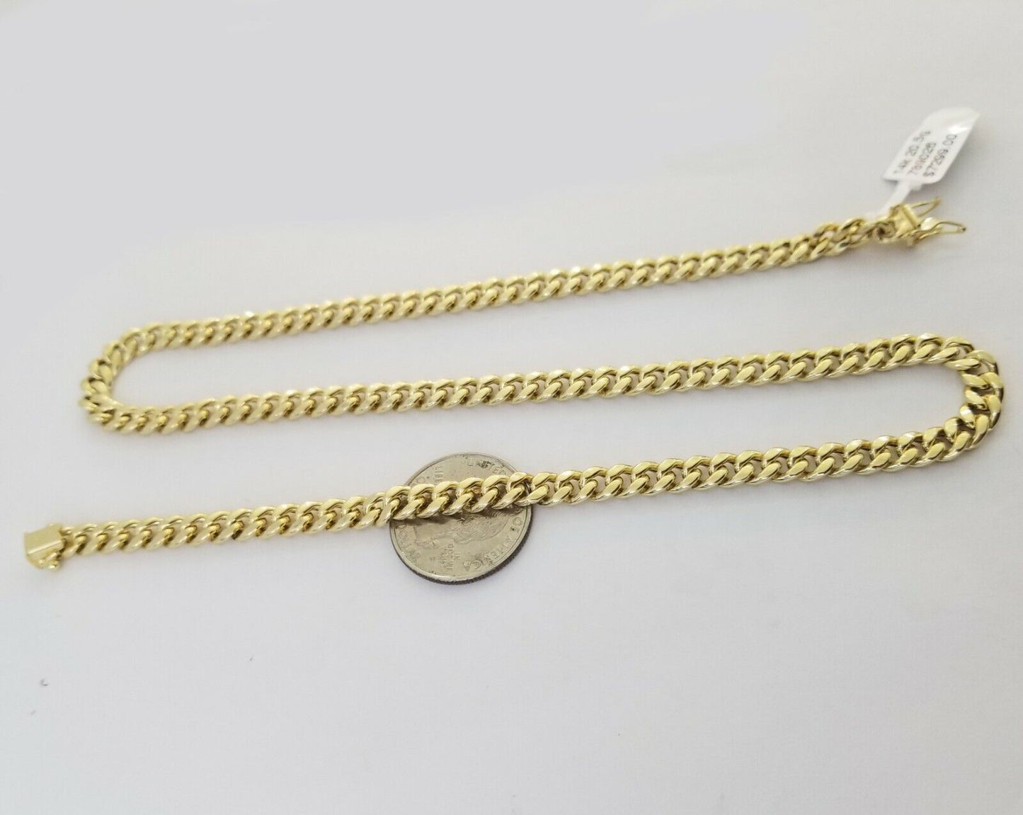 Real 14k Gold Miami Cuban Link Necklace Chain 6mm 20" box Lock