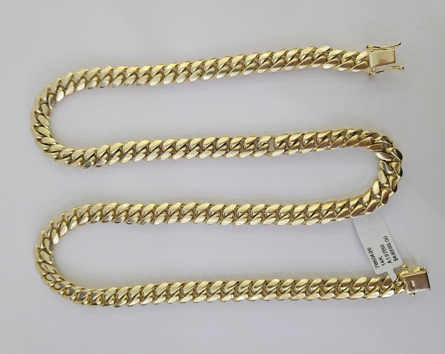 14K Solid Yellow Gold 9mm Miami Cuban Link Chain Necklace 24" Inch 14Kt