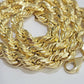 10K Solid Gold Rope Chain Mens Necklace 10mm Length 22" 24" 26" 28 Inch HEAVY