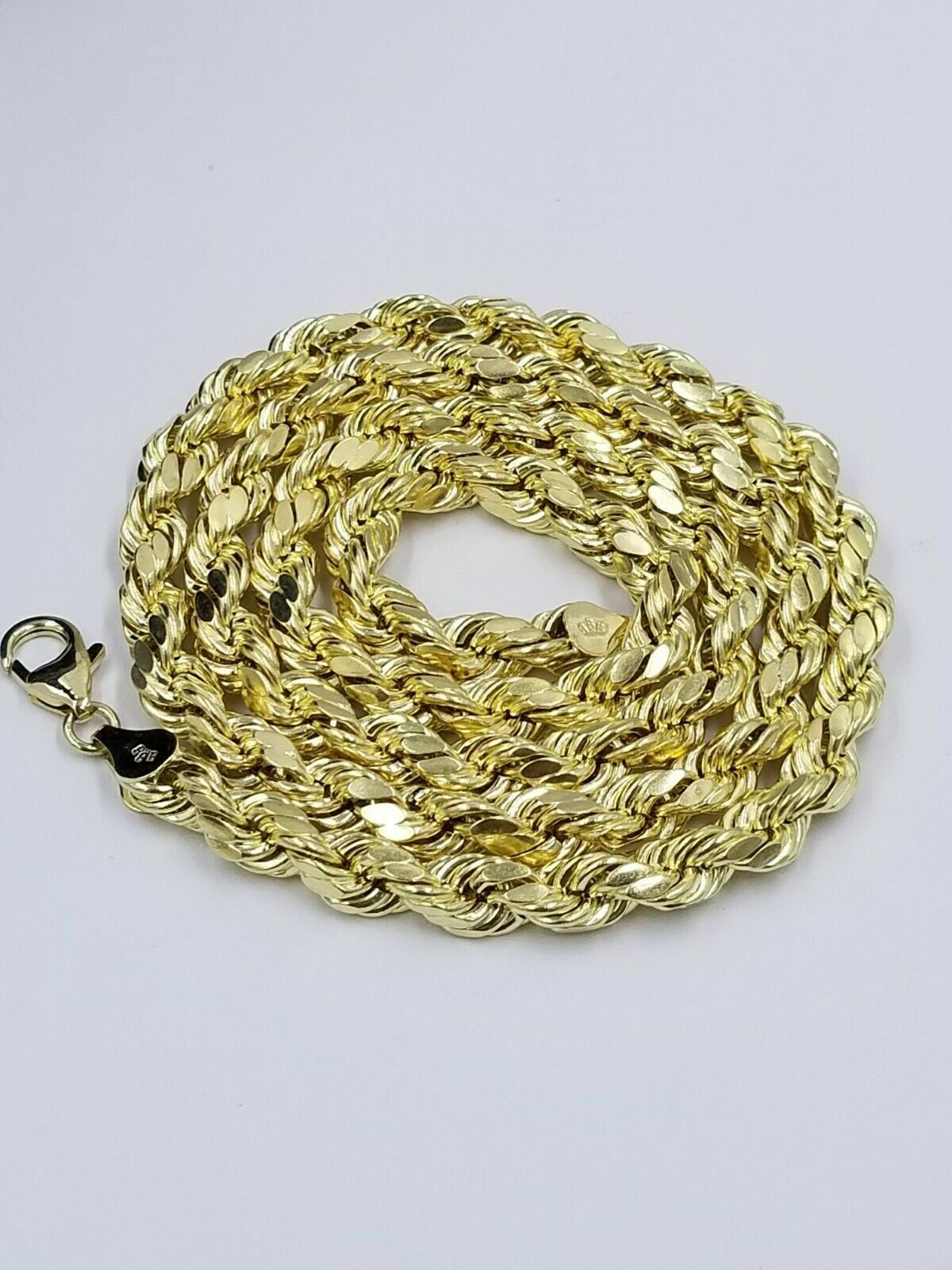 10k Gold Rope Chain 2-8mm Necklace 16"-30" men women Diamond cut REAL 10k