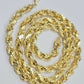 10k Yellow Gold Solid Rope Chain Necklace 30" Inch 7mm Real Gold 10kt