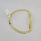 10k Yellow Gold 8" Inch Cuban Link ID Bracelet 6mm Lobster Clasp Real 10Kt