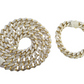 Real 10k Gold 12mm Royal Monaco Chain 25 Inch 9Inch Bracelet Set Diamond Cut