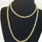REAL 10k Rope Chain 4mm 22" Necklace Yellow Gold Diamond Cut Men Women