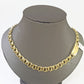 14k Yellow Gold Chino Link ID Necklace/Chain 9mm 24Inch For Men's 14kt Gold