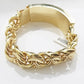 Real 10k Yellow Gold Chino ID Bracelet 22 mm 8.5 Inch For Men's 10kt Gold