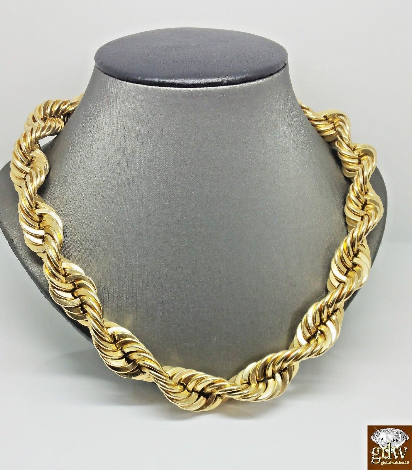 10k Real Gold Rope Chain Necklace 22 Inch 15mm Men thick Brand NEW