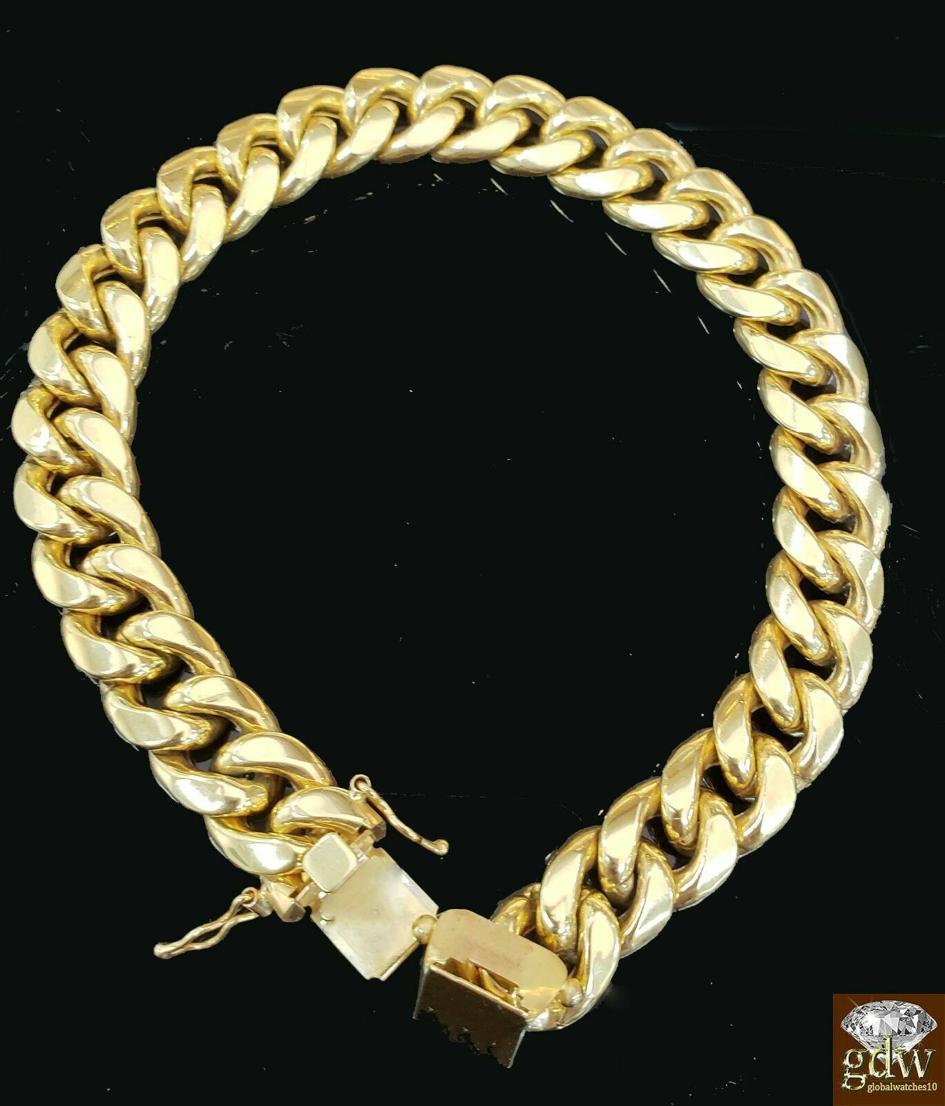 Men 14k Yellow Gold Miami Cuban Bracelet 9 Box Lock 13mm Cuban Link R Gold And Diamond Jewelers 3596