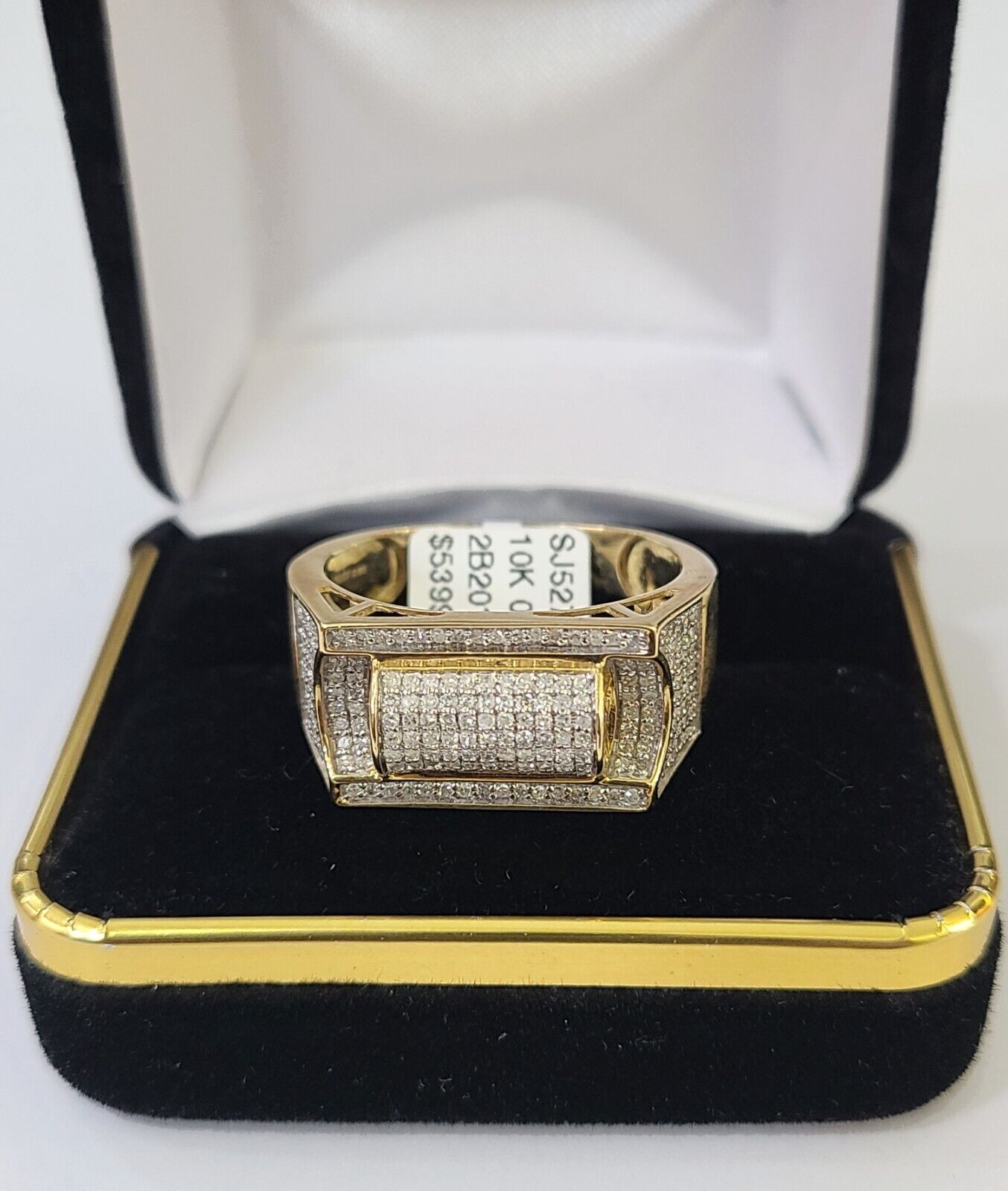 Real 10k Yellow Gold Diamond Mens Ring Band Wedding Genuine Natural