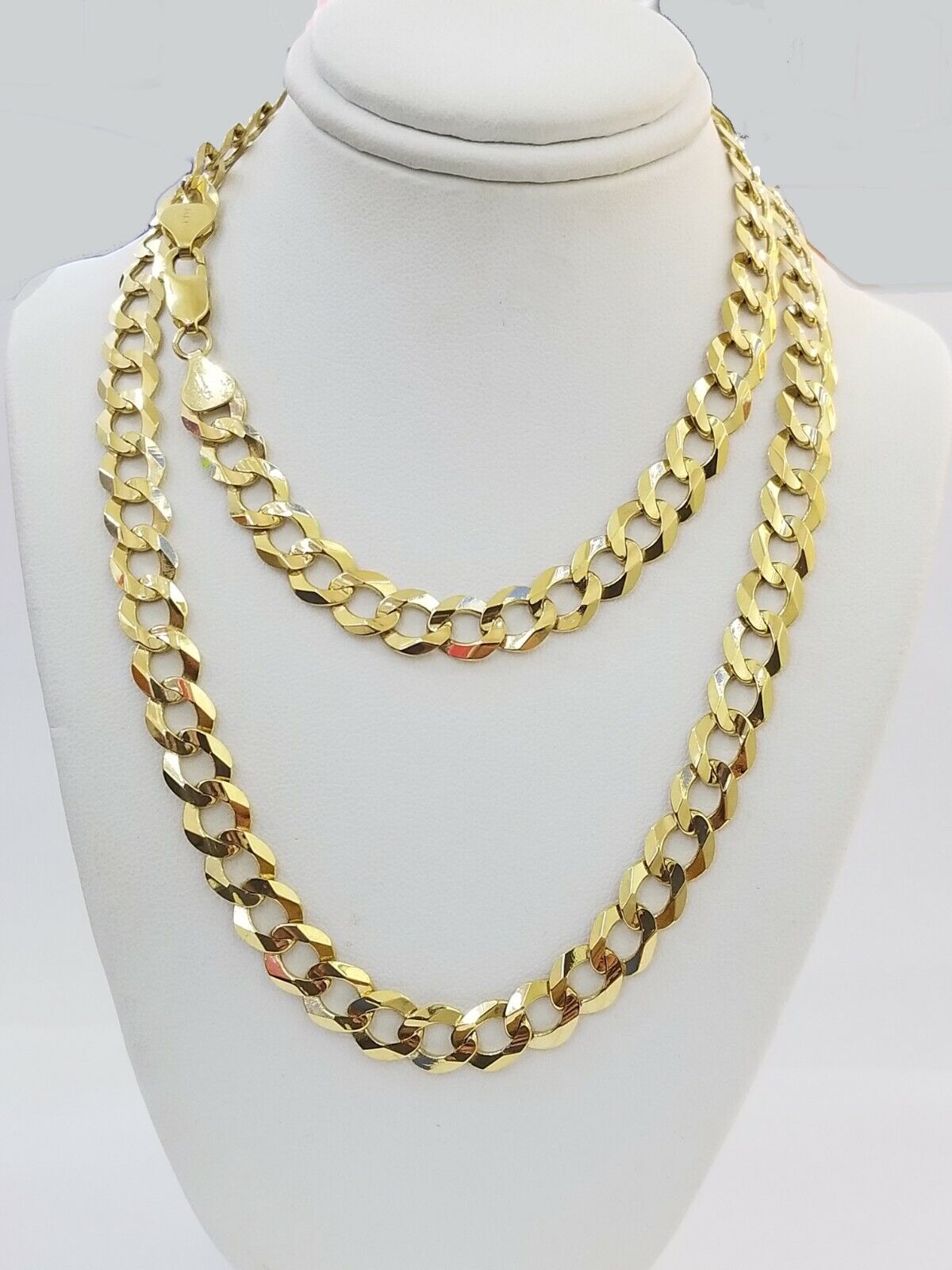 9mm Solid 14K Yellow Gold Cuban Link Chain Necklace 20- 30