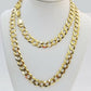 Solid 9mm 14k Gold Cuban curb Link chain Necklace 20 22 24 26 28 30 Inch Real