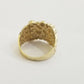 10k Real yellow Gold Nugget men Ring Sizable casual square gold ring 10kt