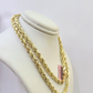 14K Yellow Gold 4mm Rope Chain 22 inch Diamond cut necklace Real 14KT