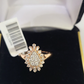 REAL 10k Rose Gold Diamond Ladies Ring Pear Shaped Women Engagement Wedding
