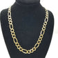 SOLID 14KT Figaro Link Chain Yellow Gold Necklace REAL Heavy 7mm 20" 22" 24" 26"