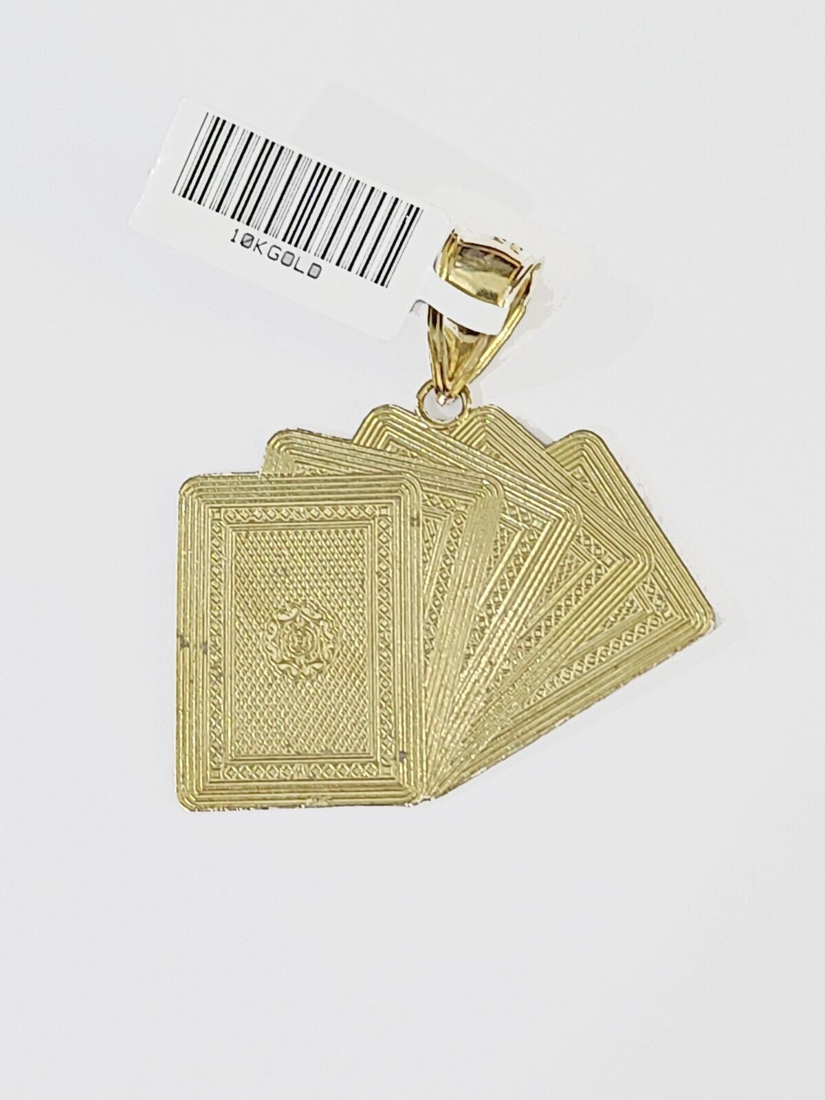 10K Yellow Gold Cards Royal Flush Charm Pendant Gold 10k