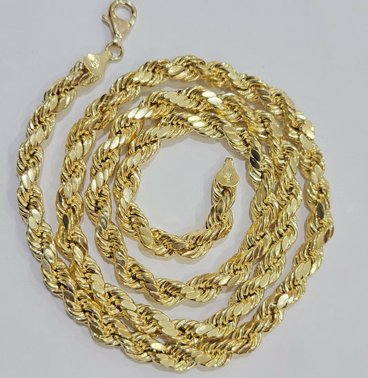 Real 10k SOLID Gold Rope Chain For Men 24 Inch 8mm On Sale Free Shipping THICK