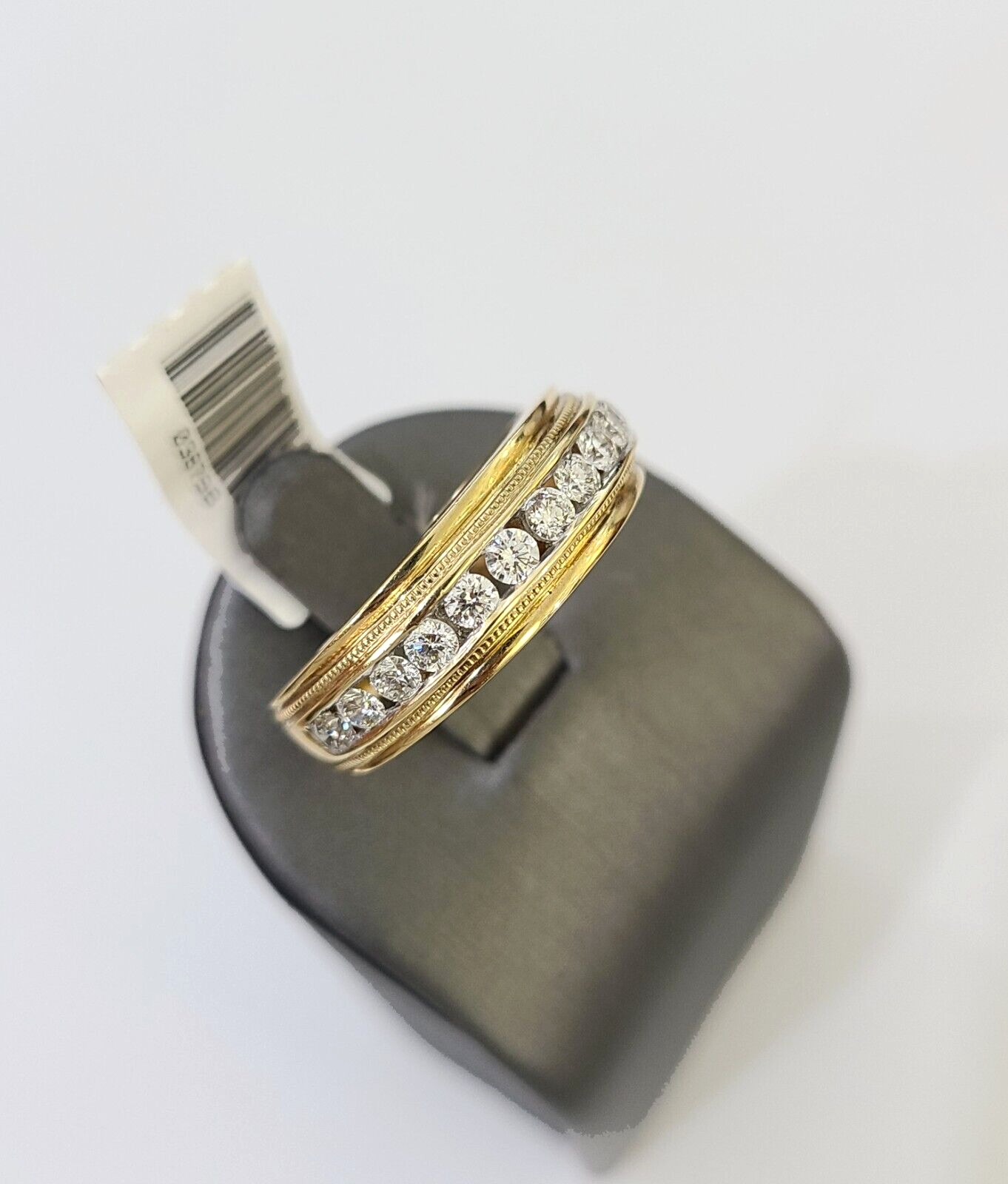 Real 14k Yellow Gold Diamond Mens Ring Band Wedding Genuine Natural