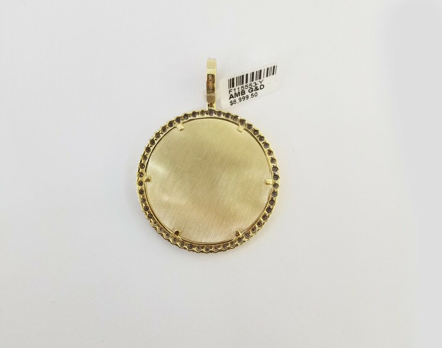 10k Real Yellow Gold Memory Pendant Charm 0.80CT 10kt Real 2"Inch Diamond Charm