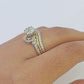 Real 10k White Yellow Gold Diamond Ring Womens Ring Genuine 10Kt