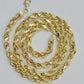 SOLID Real 10k Yellow Gold Rope Chain 26 Inch Lobster Lock Men Women