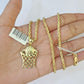 10k Gold Basketball Goal Pendant Rope Chain 3mm 20'' Necklace Set Yellow Genuine