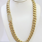 Real 14k Yellow Gold Miami Cuban Link Chain 20 inch chocker 13mm Necklace