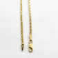 Real 18k Solid Yellow Gold Rope Chain 2mm Diamond Cut 20" Inches Lobster Lock