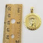 Real 10k Gold Jesus Pendant Miami Cuban link Chain 4mm 26" Set Round
