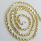 REAL 10k SOLID Gold Rope Chain 4mm 24" Yellow Gold Necklace Diamond Cuts Unisex