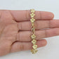 Real 10K Yellow Gold 8mm Flower Bracelet 7.5" Inch 10kt Gold