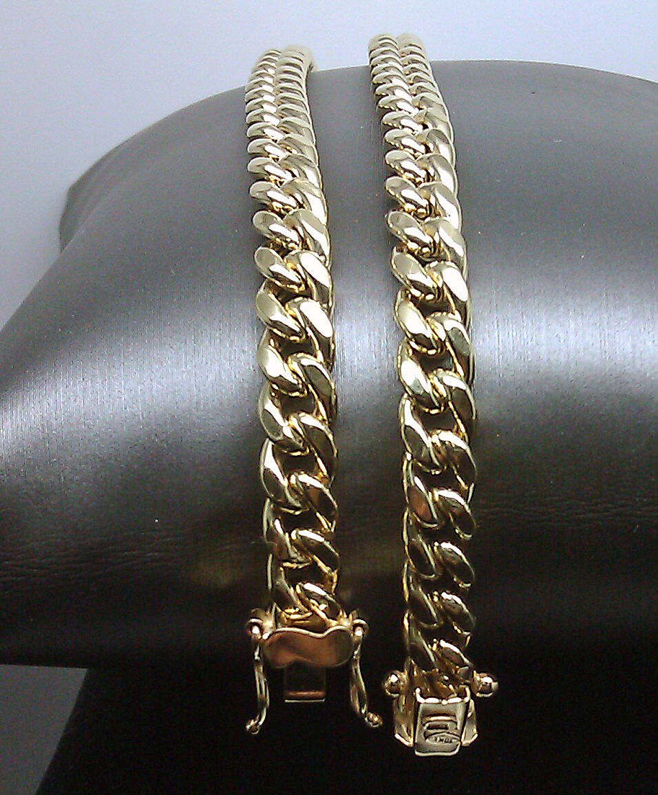 Real 10k Yellow Gold 24" Inch 6mm Miami Cuban chain Necklace Box Lock
