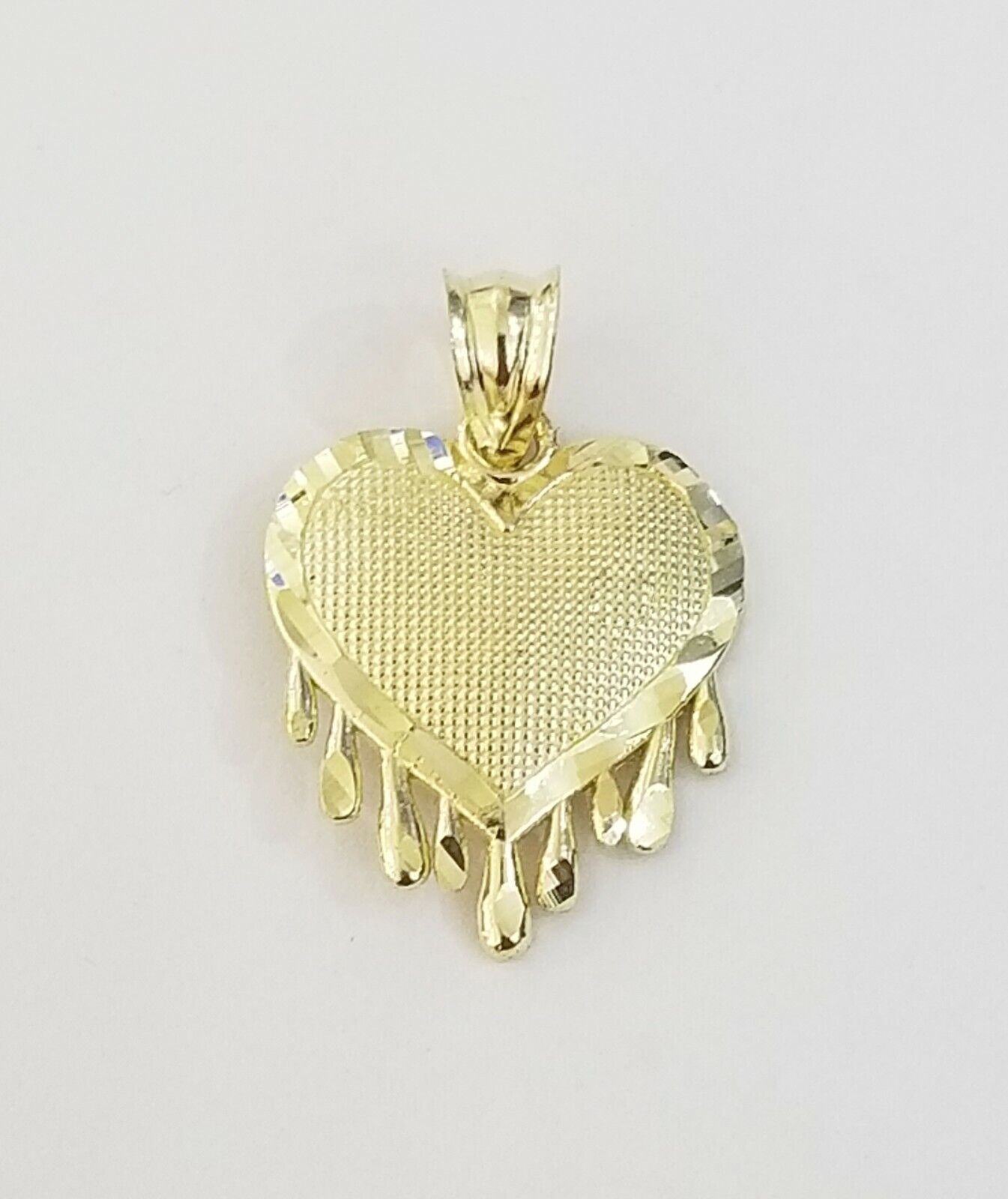 Real 10k Gold Heart Pendant Rope Chain Ladies Charm Necklace,18 20 22 24 26 28