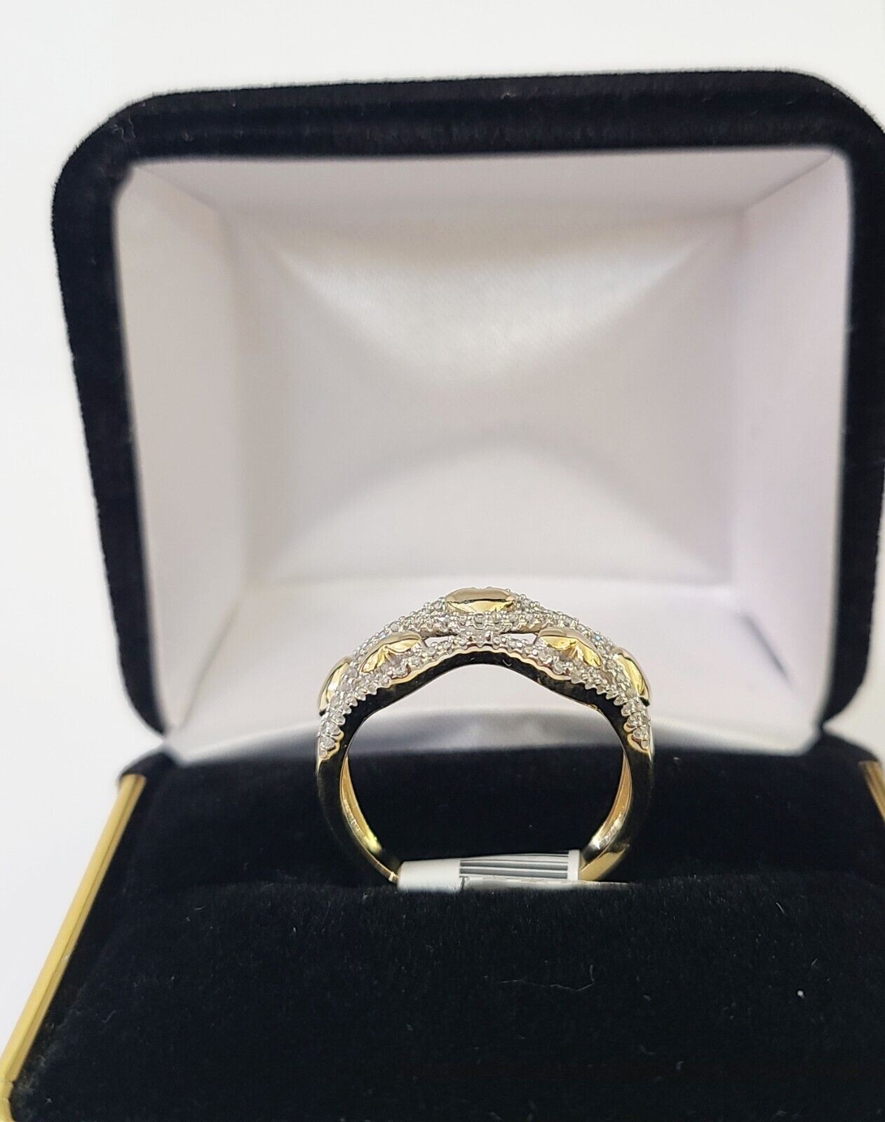 Real 10k Yellow Gold Diamond Ladies Ring 5 Hearts Women Engagement Wedding