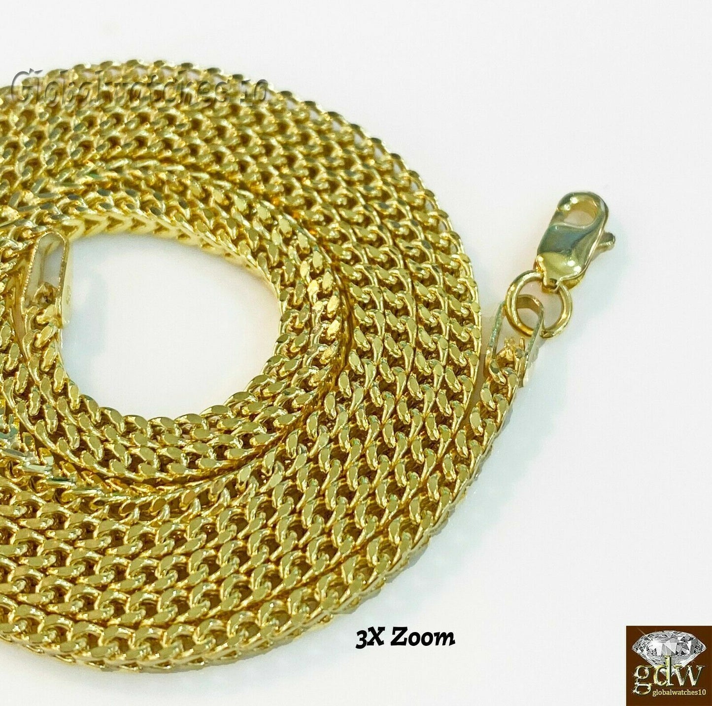 10k Gold Dollar Bag Charm Pendant Franco Chain  22 24 26 28 Inch Real