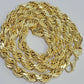 Real 10K Yellow Gold 10mm Rope Chain 24" Inch Thick Men