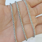 Real 10k Palm Chain White Gold 4mm 24" Necklace Men Women Real Genuine
