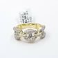 Solid 10K Yellow Gold Cuban Link Diamond Genuine Ring Weeding Band Men REAL
