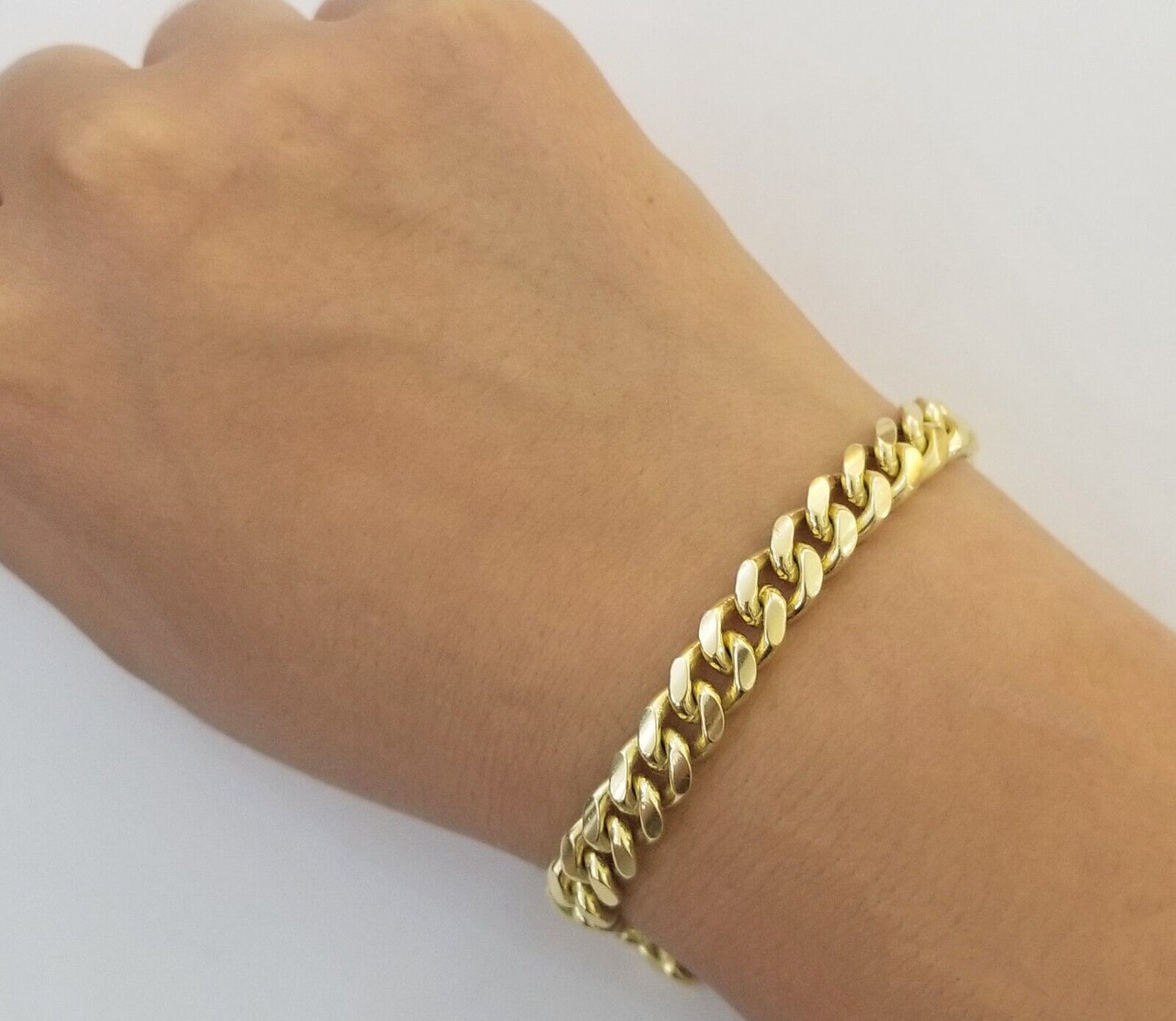 Real 10k Gold Bracelet 8mm Miami Cuban Link 8" Box Lock 10kt Yellow Gold