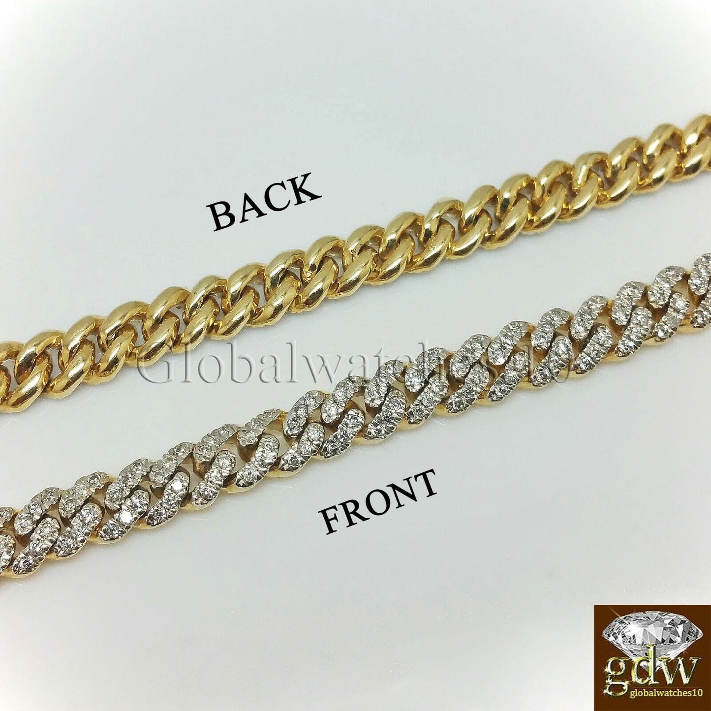 Real 10k Yellow Gold & Diamond Cuban Link 24" Inch Chain, 5CT Diamond Box Clasp