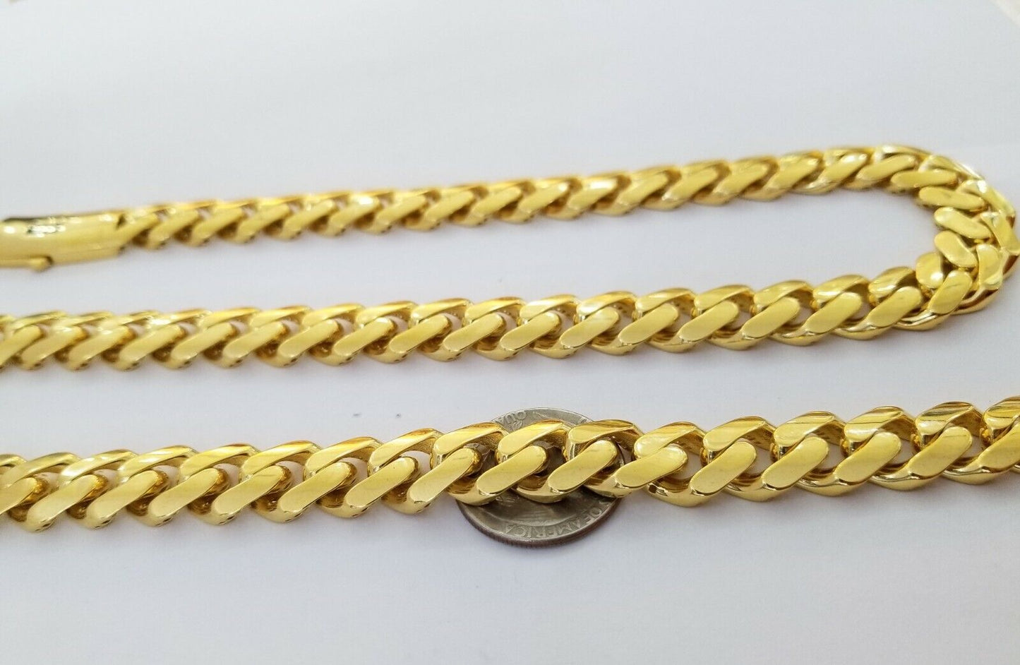 10k Real Gold Miami Cuban Link Chain Monaco 24 inch 13mm Real THICK necklace Men