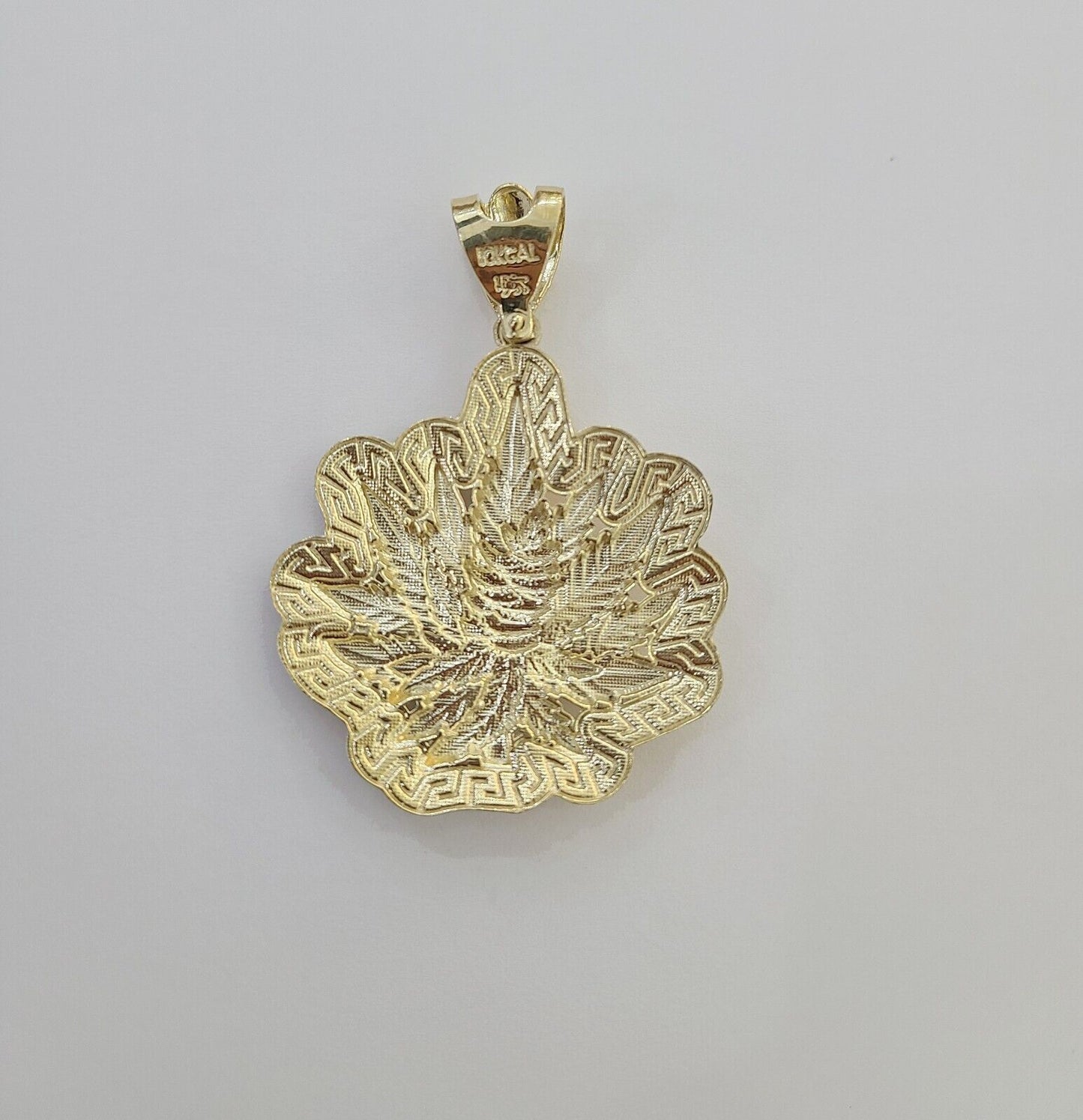 10K Real Yellow Gold Marijuana Leaf Charm Pendant High Weed Gold 10kt