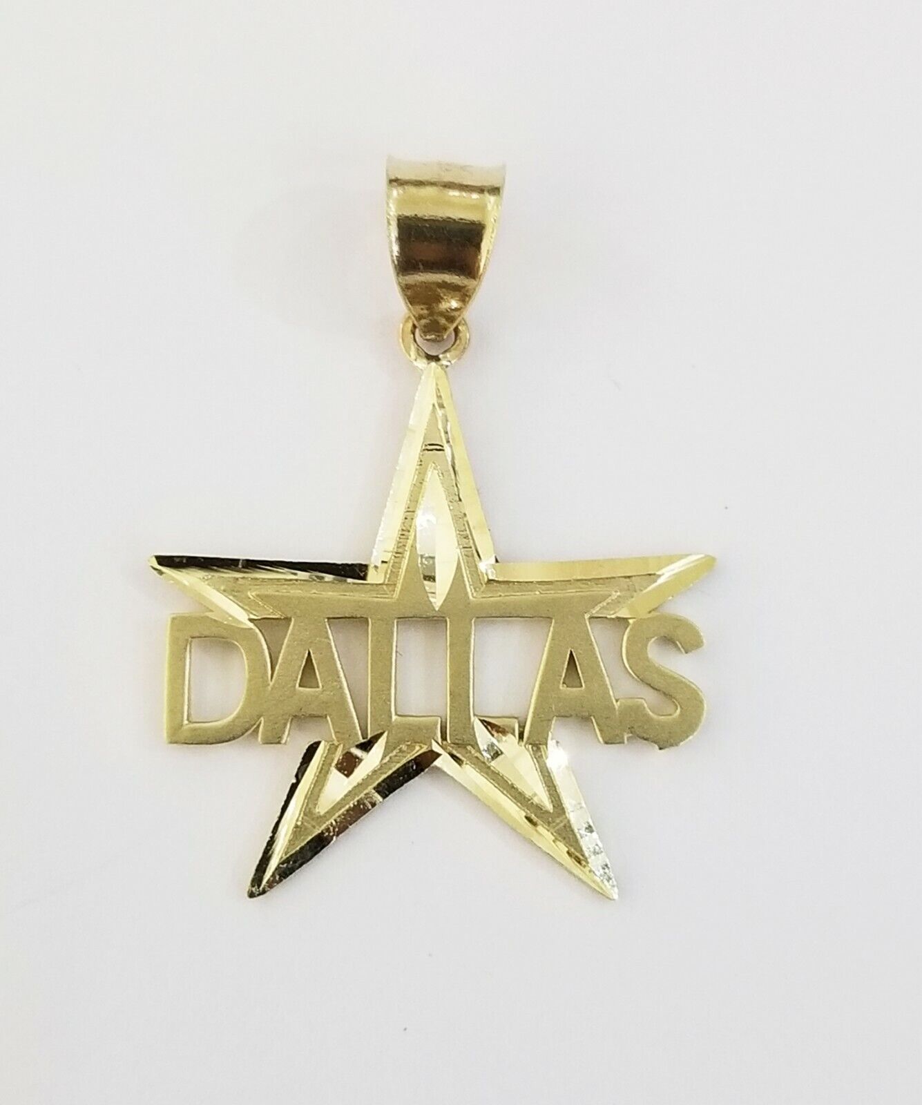 10k Gold Dallas Star Men Pendant 2.5mm Rope Chain in 18 20 22 24 26 28 Inch Real