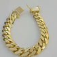 10k solid Yellow Gold Miami Cuban Bracelet 12.5 mm Link 8 inch Men's REAL 10kt