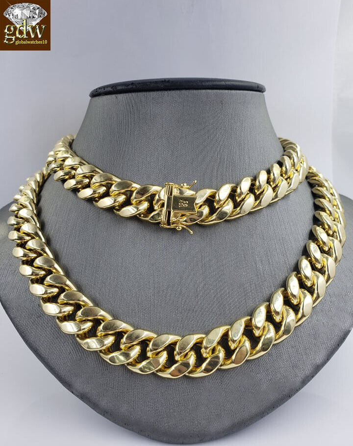 REAL 10k Gold Cuban Chain Necklace Yellow 15mm 30" Inch Box Clasp