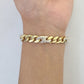 10k Yellow Gold Miami Cuban Link Bracelet 8.5 Inch Anchor Mariner 12mm Gold