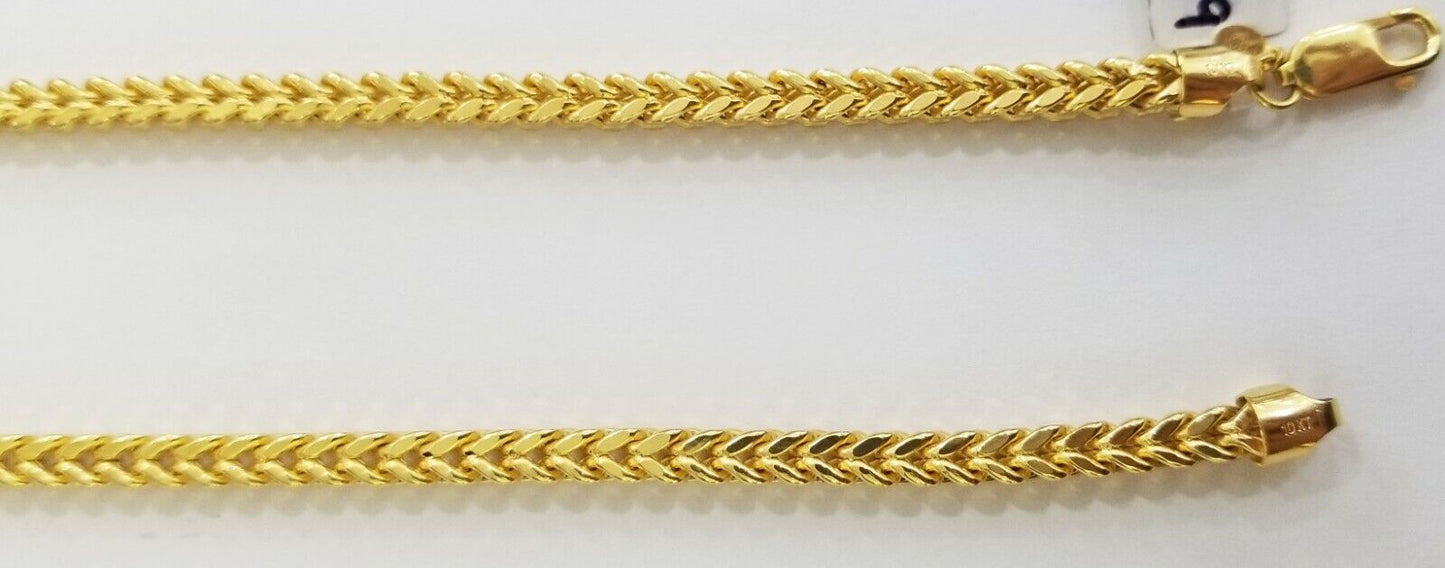 Real 10k Franco Yellow Gold Chain Necklace 4mm 26"