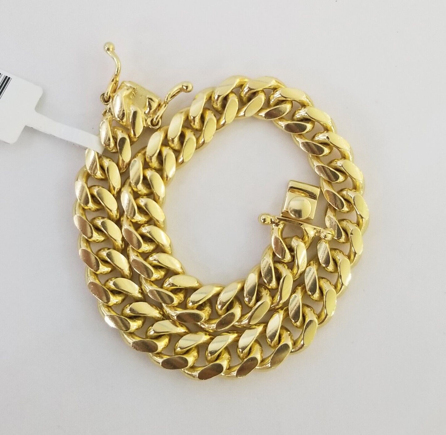 Real 10k Solid Gold Bracelet Miami Cuban Link 8.5mm 8" Box Lock 10K Yellow Gold