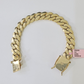 14K Solid Yellow Gold Miami Cuban Bracelet Box Clasp 7.5" Inch 12mm Link
